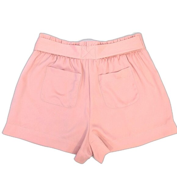 NWT BCBGeneration | Satin Belted High Rise Drapey Pink Rose Shorts | Size Medium - Picture 3 of 9